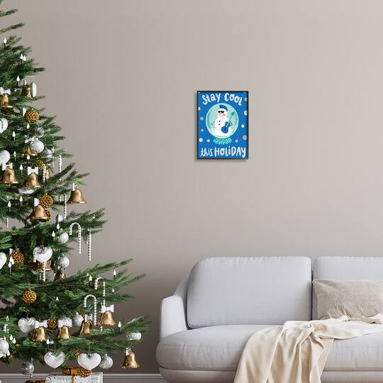 Stupell Industries Stay Cool This Holiday Musician Snowman Framed Giclee Art